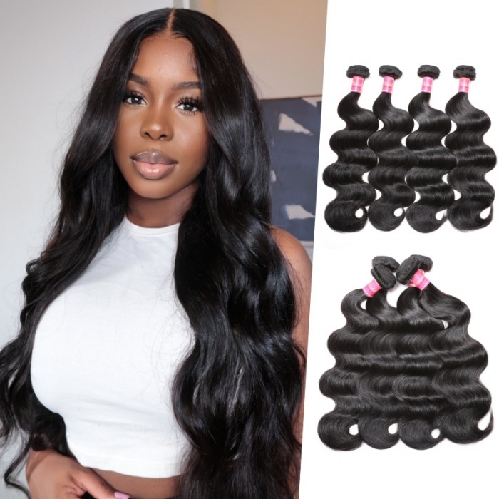 Nadula Soft Brazilian Virgin Hair Body Wave 4 Bundles Natural Human Hair Weave For Sale