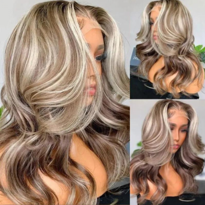 Nadula Mix Highlight Color Blonde Straight 13X4 Lace Frontal Wig