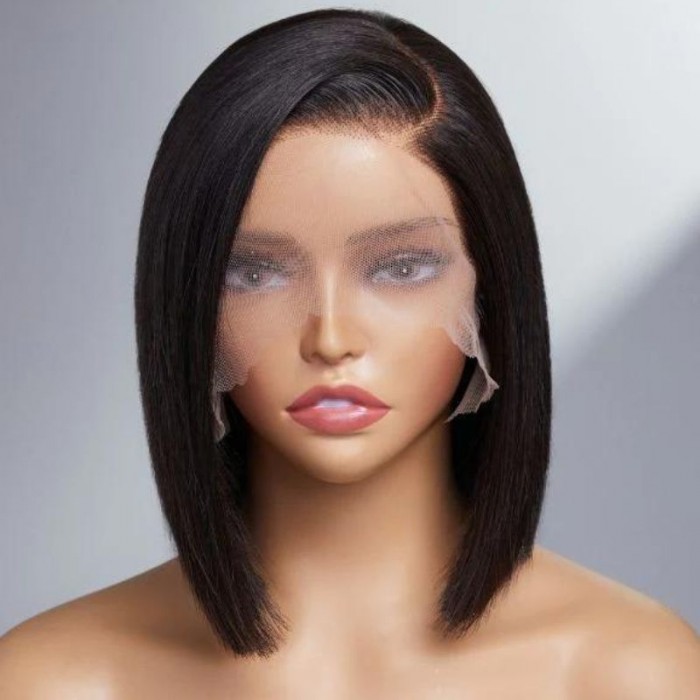 Nadula Straight Short Bob Wig 4x4 And 13x4 Inch Pre Plucked Lace Wig