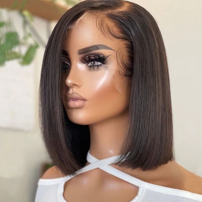 Nadula Straight Short Bob Wig 13x4 Inch Pre Plucked Transparent Lace Wig
