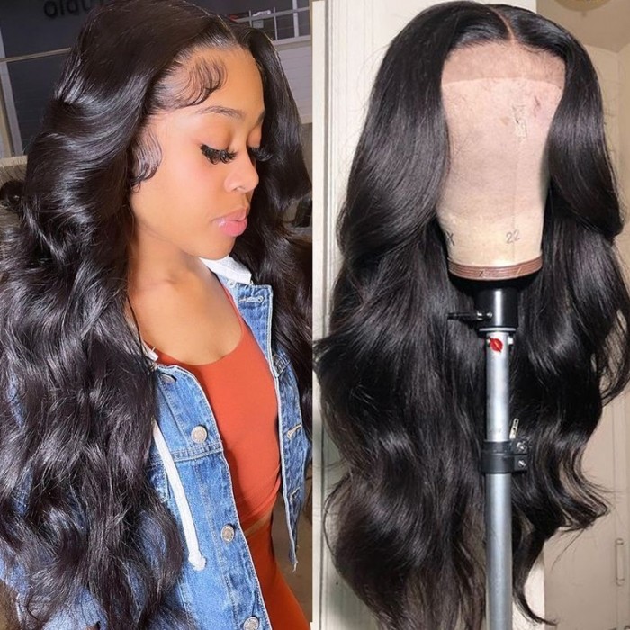 Nadula Buy 1 Get 1 Free T Part Lace Wig Body Wave Human Hair Wig + Straight Bob T Part Wig