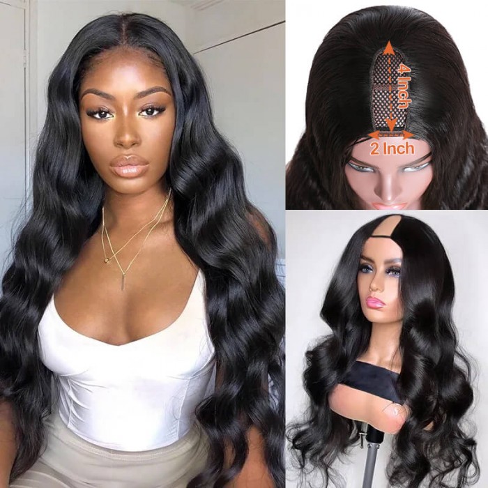 Nadula Flash Sale Body Wave U Part Hair Wig Human Hair Affordable U part Wigs For Women