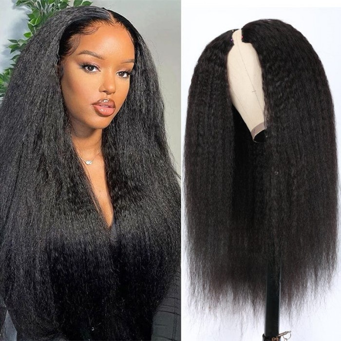 Nadula Kinky Straight Affordable V Part Glueless Human Hair Wig  