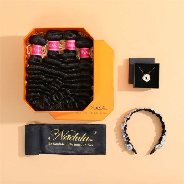 Nadula 3 Bundles 8A Virgin Hair Deep Wave Hair Extension Exquisite Ceremony Package