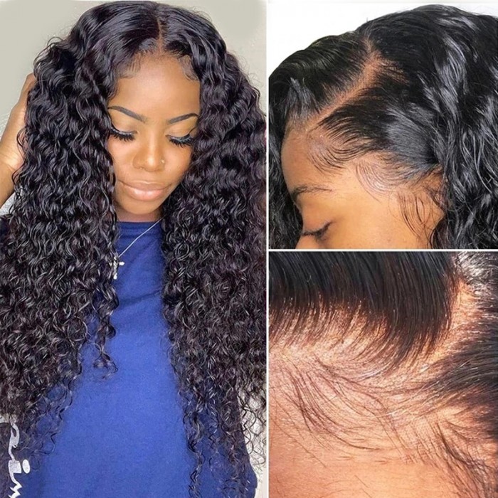 Nadula Virgin Human Hair Wigs Online Sale Lace Front Deep Wave 150% Density Wigs 