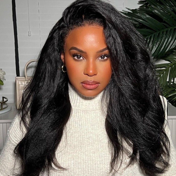 Nadula Yaki Kinky Straight Lace Closure Wig Remy Human Hair Wig Affordable Natural Look And Light Wigs