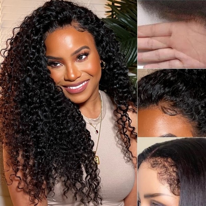 Nadula Flash Sale 13x4 Lace Frontal Wigs Curly Human Hair Wigs for Women Curly Baby Hair Edges Available Affordable 4x4 Closure Wig