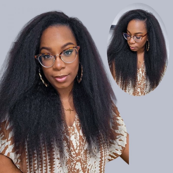 Nadula U Part Wig Kinky Straight Wigs U Part 150% Density Glueless Natural Looking