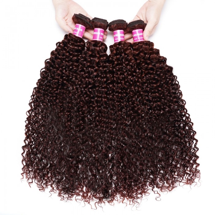 Nadula Wholesale Curly Virgin Hair 10 Bundles Deal Reddish Brown/ Blonde Highlight Color