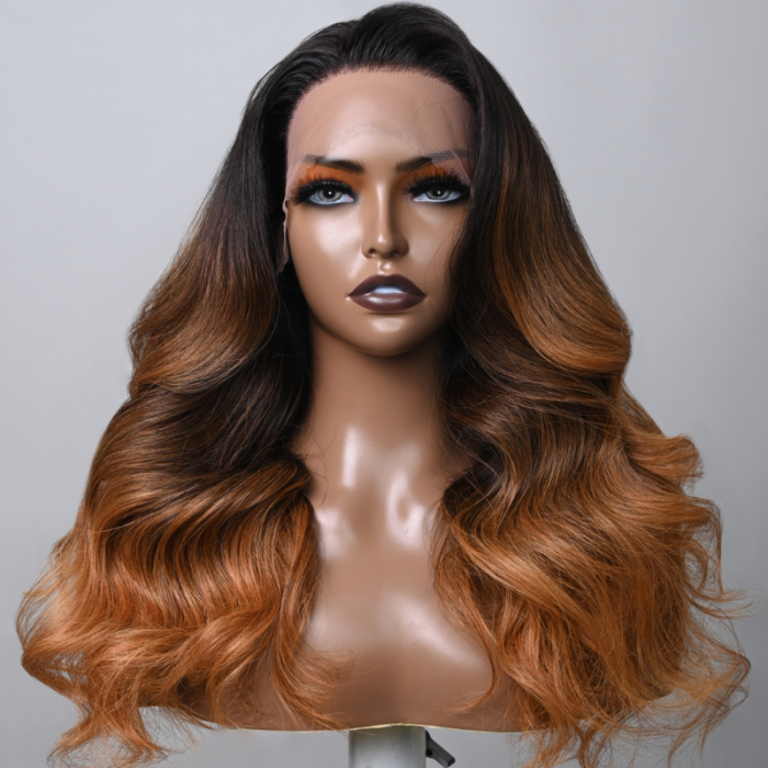 Nadula Brown Mix Black Body Wave Balayage Highlights Wig Pre Plucked