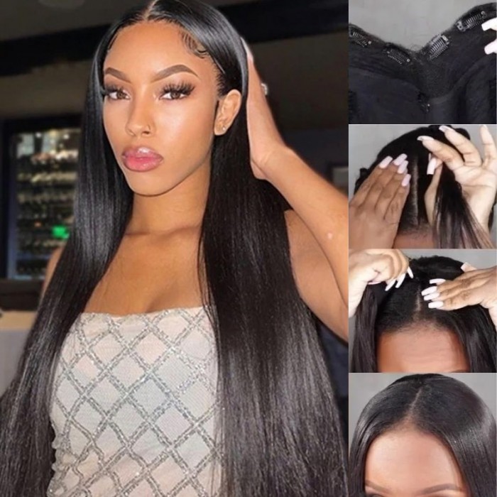 Nadula Flash Deal 18 Inch Silk Straight V Part Wig 150% Density Upgraded U Part Human Hair Wig 