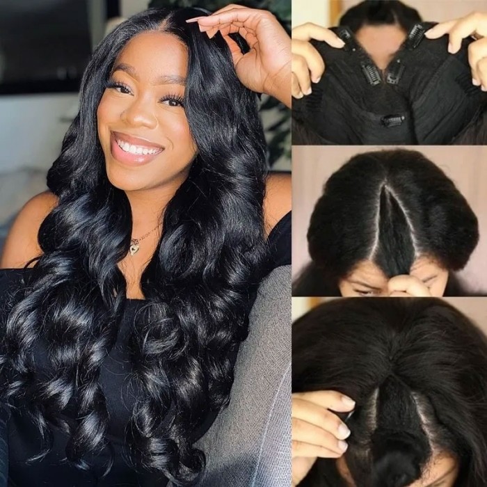 Nadula Body Wave Glueless V Part Wig 200% Density Wear and Go Wig For Beginners