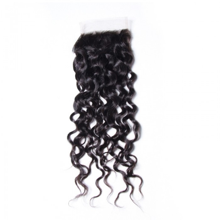 Nadula Water Wave 4*4 Lace Closure Pre Pluck Free Part 100% Virgin Human Hair High Quality