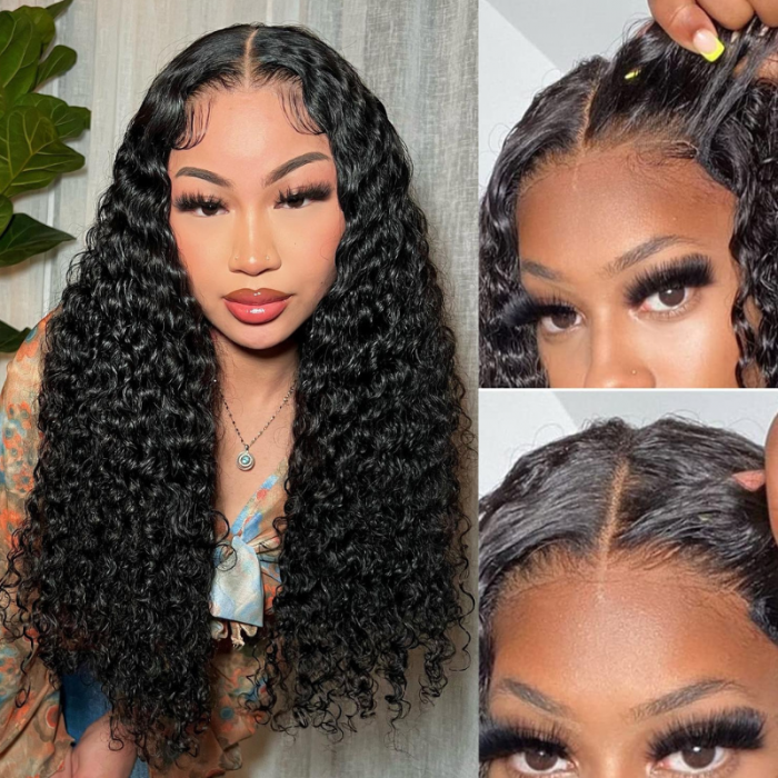 Nadula Pre-cut Lace Closure Wigs Water Wave Wear and Go Wig For Beginners
