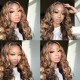 Image of Nadula Piano Honey Blonde Body Wave Lace Front Wigs Shadow Root Highlight Human Hair Wigs Ombre Wig Body Wave 150% Density