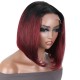 Nadula Whatsapp Flash Deal Short Bob Ombre 99J Straight Bob Wig Pre Plucked 4x4 Lace Closure Wig Red Wine Color Hair