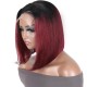 Nadula Whatsapp Flash Deal Short Bob Ombre 99J Straight Bob Wig Pre Plucked 4x4 Lace Closure Wig Red Wine Color Hair