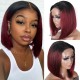Nadula Whatsapp Flash Deal Short Bob Ombre 99J Straight Bob Wig Pre Plucked 4x4 Lace Closure Wig Red Wine Color Hair
