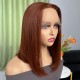 Nadula Whatsapp Flash Deal Straight Short Bob Red Brown Wig #33 Dark Auburn Color 13X5X0.5 Lace Front Middle Part Wig Pre Plucked