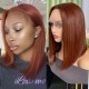 Nadula Whatsapp Flash Deal Straight Short Bob Red Brown Wig #33 Dark Auburn Color 13X5X0.5 Lace Front Middle Part Wig Pre Plucked
