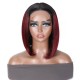 Nadula Whatsapp Flash Deal Short Bob Ombre 99J Straight Bob Wig Pre Plucked 4x4 Lace Closure Wig Red Wine Color Hair