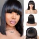 Nadula Flash Sale Bob Wig With Bangs 150% Density Virgin Remy Hair Classic Glueless Wig