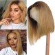 Nadula Whatsapp Flash Deal Ombre Golden Blonde Straight Bob Wig 13X4 Lace Front With Brown Roots Balayage Wig Pre Plucked