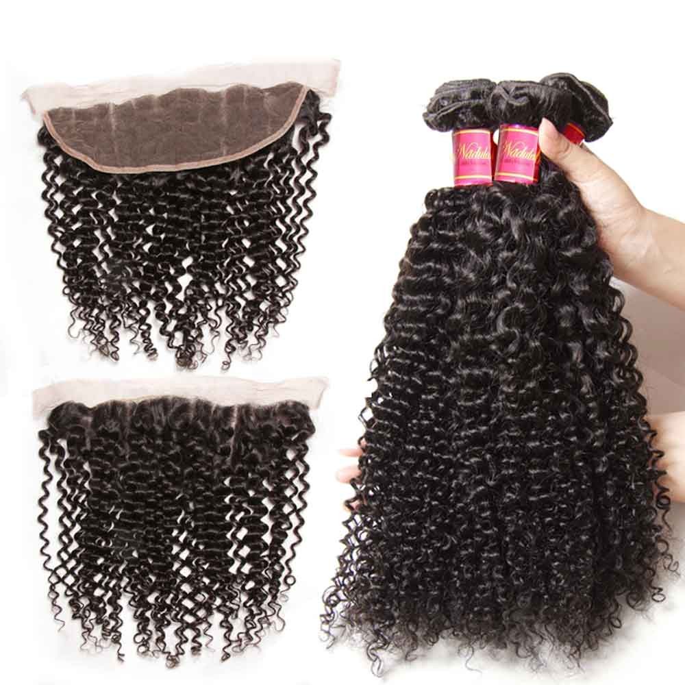 Nadula Wholesale Kinky Curly Hair Weave Bundles With 13x4 ...