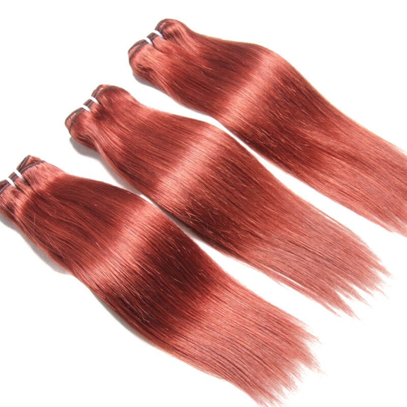 Nadula 4 Bundles Cheap Brazilian Straight Human Hair Weave #33 Copper ...