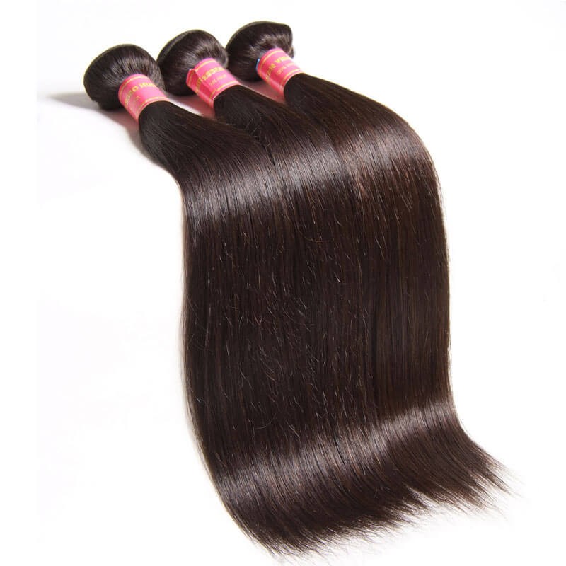 Nadula Straight Virgin Hair Weave 3 Bundles With Lace ...
