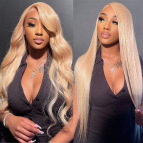 Nadula 613 Blonde Color Layered Straight 13x4 Lace Front Wig With Pre Plucked 