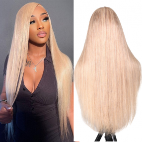Nadula 613 Blonde Color Layered Straight 13x4 Lace Front Wig With Pre Plucked 