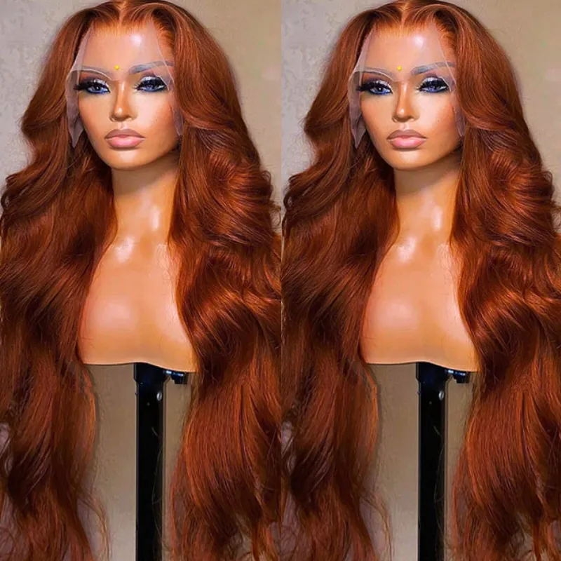 

Nadula 13x4 Copper Brown Body Wave Lace Frontal Human Hair Wigs