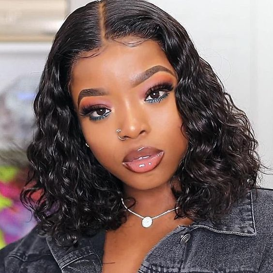 

Nadula $59.9 Loose Deep Wave Bob Human Hair Wigs Pre Plucked T Part Lace Wigs