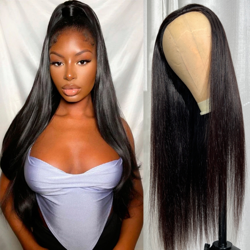 

Nadula Straight Half Wig Glueless Human Hair Wigs Can be Weared as Ponytail Beginner Friendly