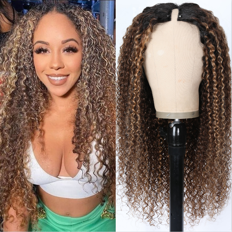 

Nadula Glueless Jerry Curly Brown V Part Wig Beginner Friendly We