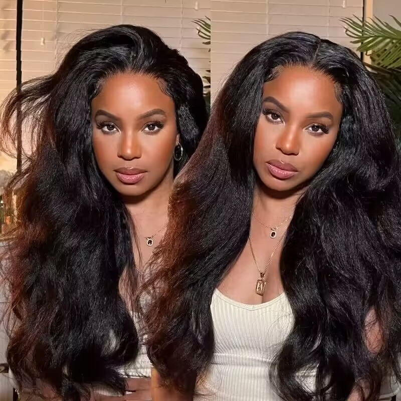 

Nadula Yaki Kinky Straight 4*4 Lace Closure Wig Remy Human Hair