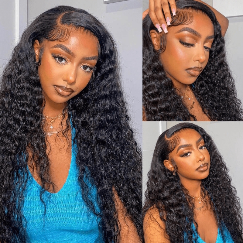 

Nadula Whatsapp Flash Deal Lace Front Deep Curly Human Hair Wig 150% Density Natural Black Wavy Wig