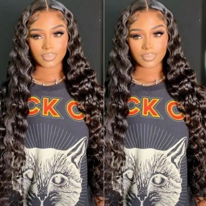 

Nadula Whatsapp Flash Deal Loose Deep Wave Wigs Long Natural Black Human Hair Lace Front Wigs 150% Density