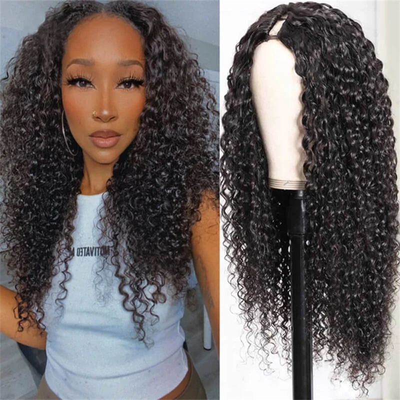 

Nadula 150% Density Curly U Part Wig Remy Hair Small Leave Out Glueless Upart Wig Beginner Friendly