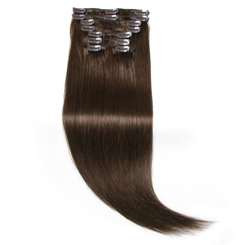 

Nadula #4 Chocolate Brown Real Best Human Hair Clip In Hair Extensions Wholesale