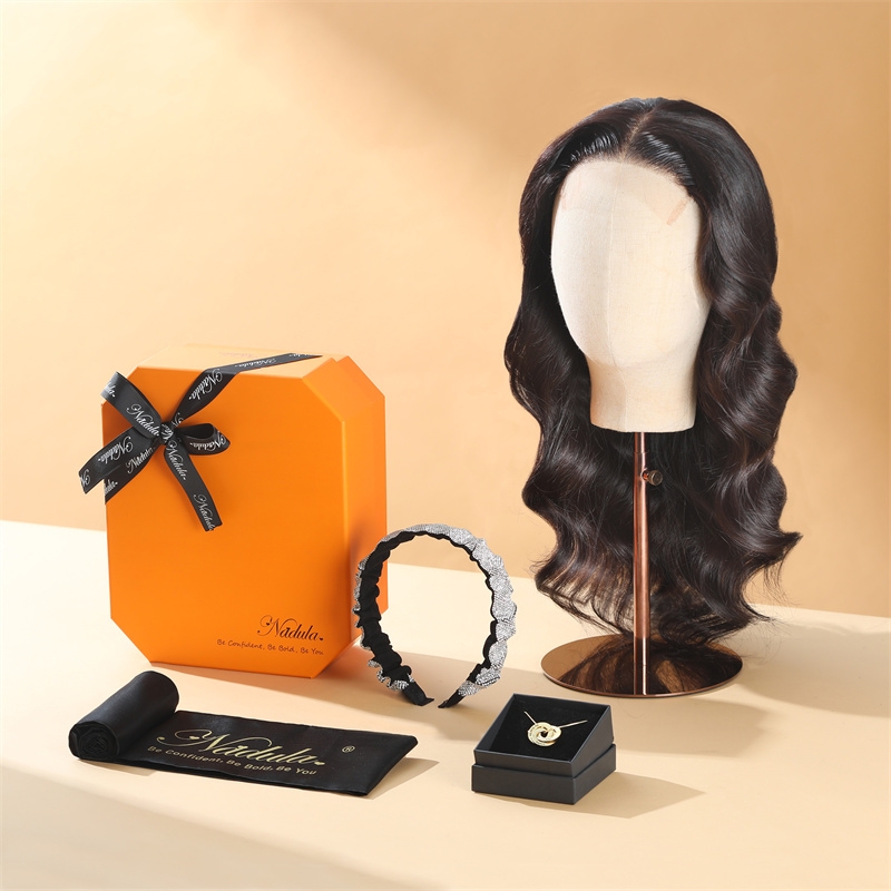 

Nadula 5x5 HD Lace CLosure Wig Body Wave Natural Black HD Lace Wig 180% 8A High-quality Exquisite Ceremony Package