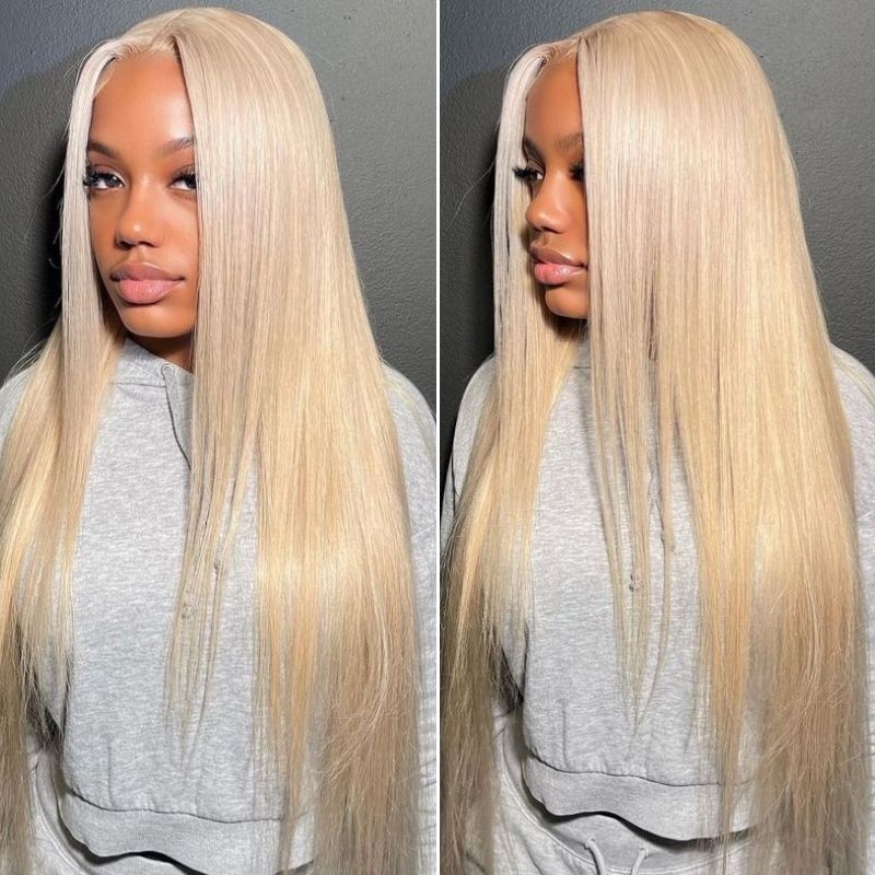 

Nadula 613 Blond Bone Straight Layered Haircut Wig Transparent Lace Frontal and HD Lace Closure Wig