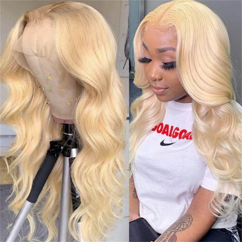 

Nadula 613 Blonde Remy Body Wave Transparent 13x4 Lace Front Human Hair Wigs 180% Density Wig