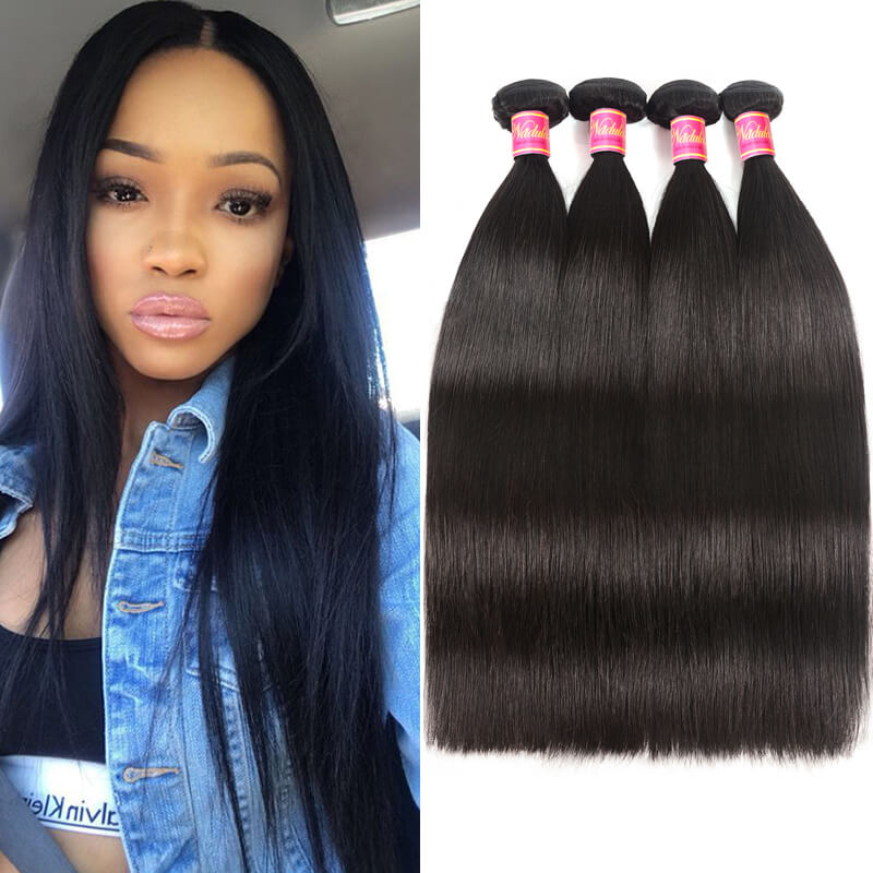 

Nadula Affordable Virgin Peruvian Straight Hair 4 Bundles Thick Virgin Peruvian Human Hair Weave