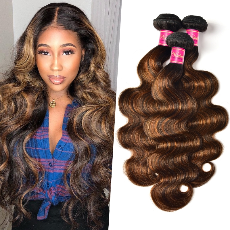 

Nadula Balayage Hair Color Virgin Hair Bundles 3 Bundles Body Wave 1B/30# Highlights Ombre Color Bundles