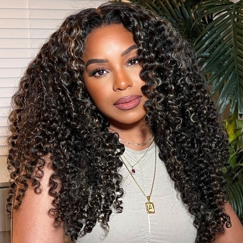 

Nadula Balayage Highlights Lace Front Wig Big Bold Curls Wigs