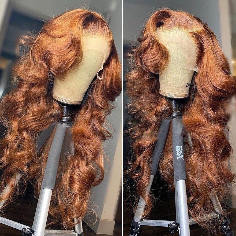 

Nadula Big Voluminous Curls Hair Wig Auburn Loose Wave Wigs 13x4 Lace Front Wigs 180% Density