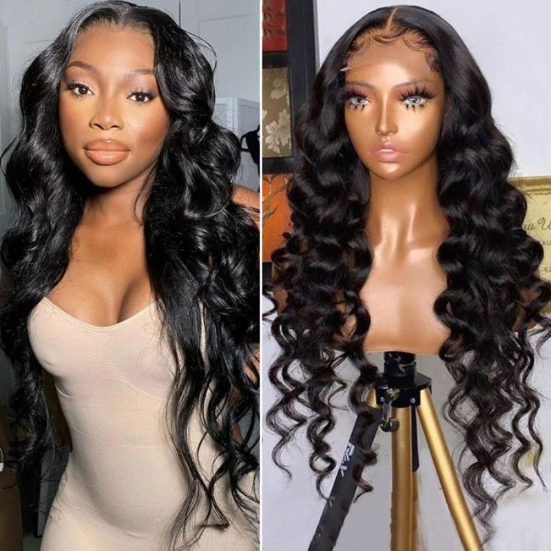 

Nadula 50% off Body Wave Glueless Human Hair Wigs 4*4 Lace Closure Wig Natural Black Affordable Virgin Hair 130% Density Wig