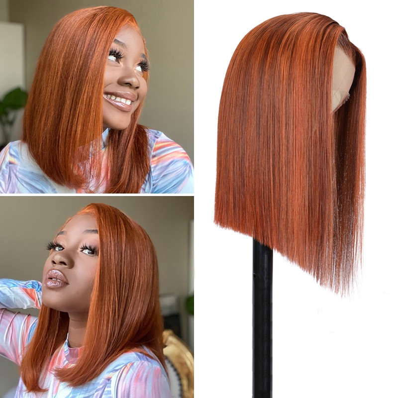 Nadula Highlights Long Bob Wigs Brown With Copper Balayage Hair Shades For A Cool Look